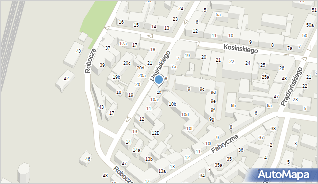 Poznań, Umińskiego Jana, 10, mapa Poznania