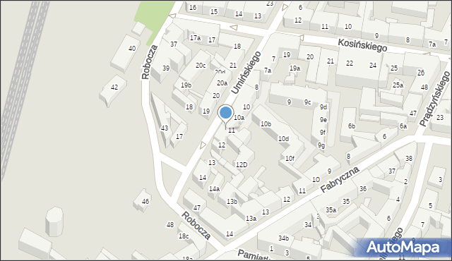 Poznań, Umińskiego Jana, 11b, mapa Poznania