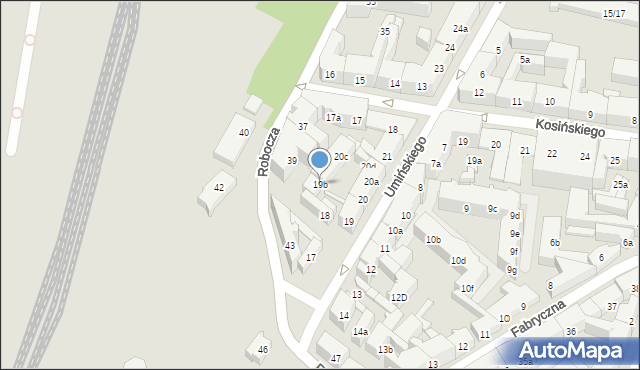 Poznań, Umińskiego Jana, 19b, mapa Poznania