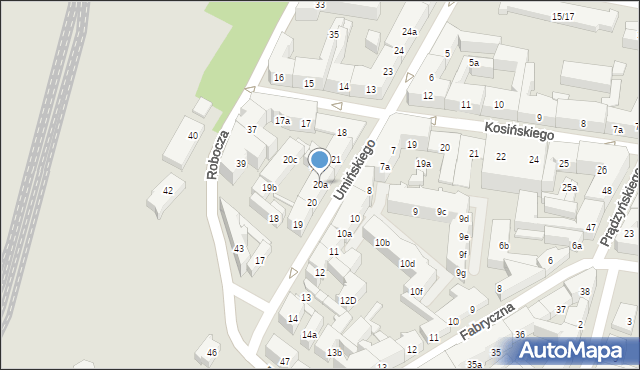 Poznań, Umińskiego Jana, 20a, mapa Poznania