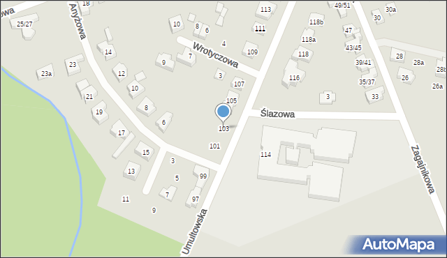 Poznań, Umultowska, 103, mapa Poznania