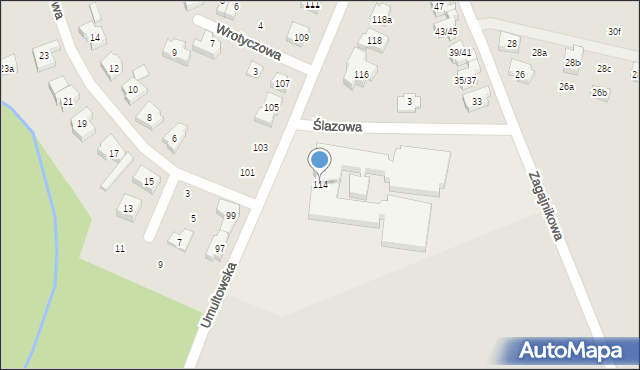 Poznań, Umultowska, 114, mapa Poznania