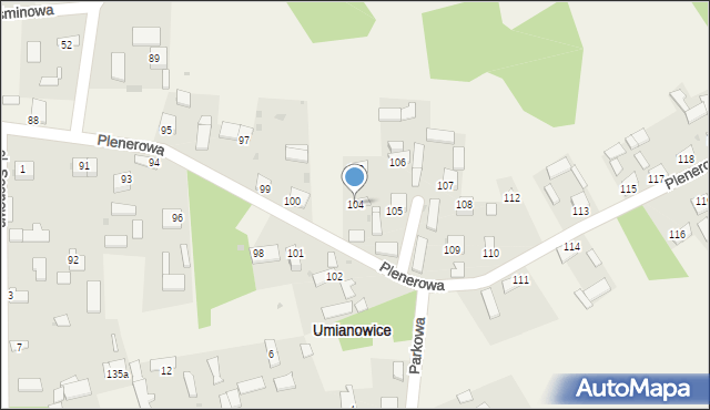 Umianowice, Umianowice, 104, mapa Umianowice