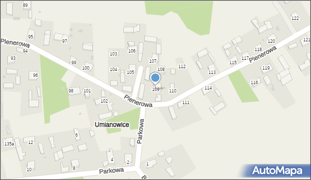 Umianowice, Umianowice, 109, mapa Umianowice