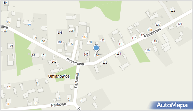 Umianowice, Umianowice, 110, mapa Umianowice