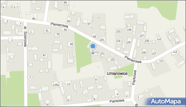 Umianowice, Umianowice, 98, mapa Umianowice