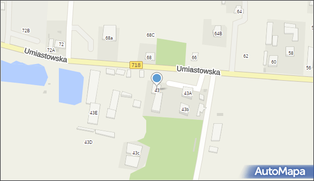 Umiastów, Umiastowska, 43, mapa Umiastów