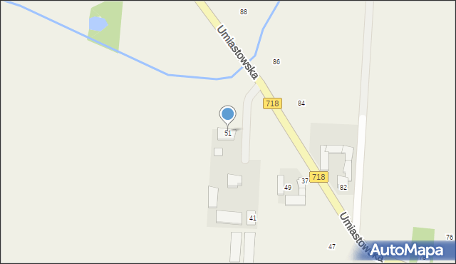 Umiastów, Umiastowska, 51a, mapa Umiastów