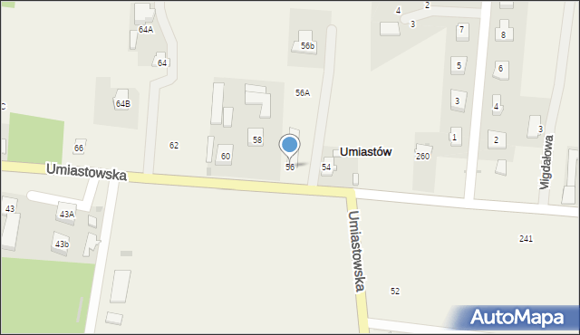 Umiastów, Umiastowska, 56, mapa Umiastów