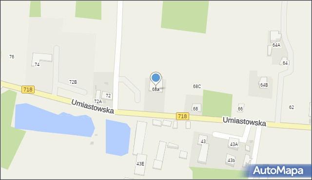 Umiastów, Umiastowska, 68a, mapa Umiastów