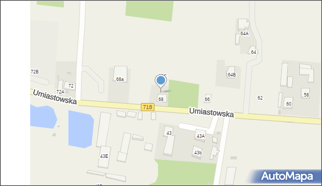 Umiastów, Umiastowska, 68B, mapa Umiastów