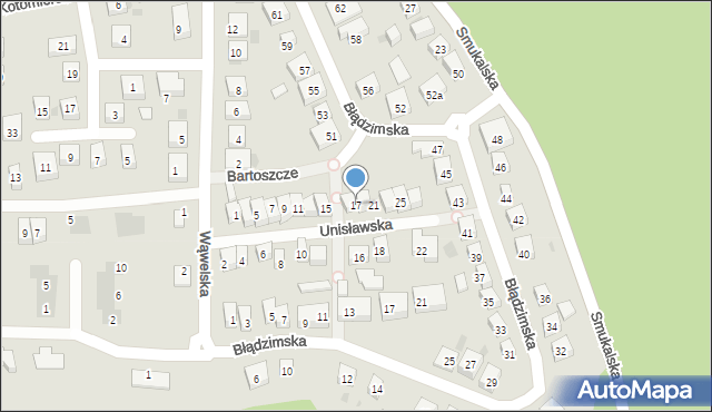 Bydgoszcz, Unisławska, 17, mapa Bydgoszczy