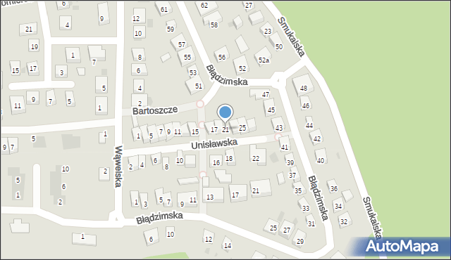 Bydgoszcz, Unisławska, 21, mapa Bydgoszczy