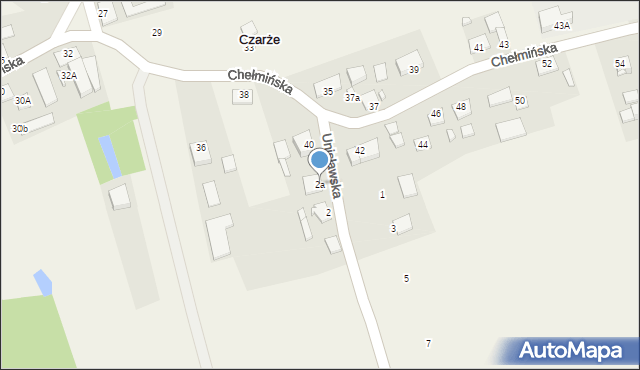 Czarże, Unisławska, 2a, mapa Czarże