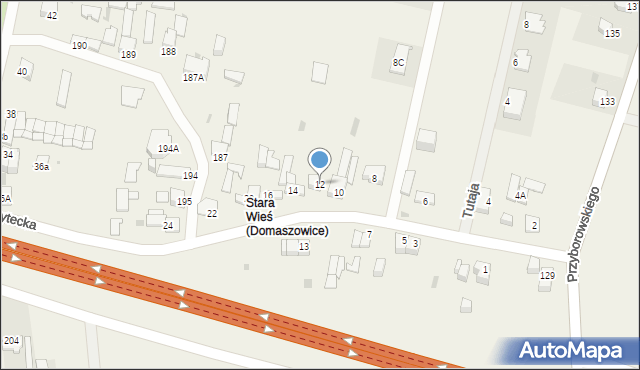 Domaszowice, Uniwersytecka, 12, mapa Domaszowice