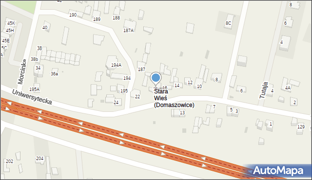 Domaszowice, Uniwersytecka, 20, mapa Domaszowice