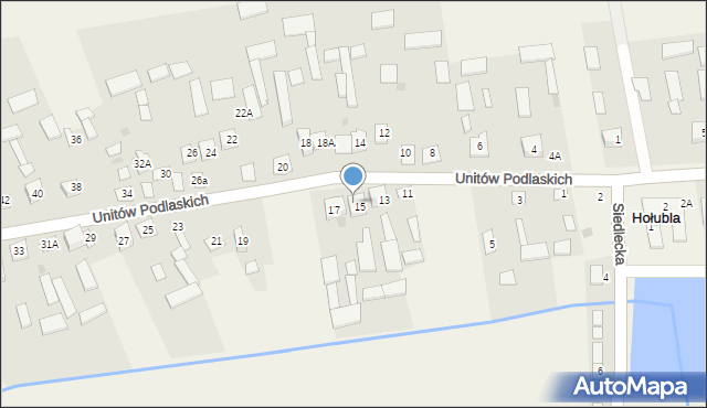 Hołubla, Unitów Podlaskich, 15A, mapa Hołubla