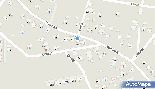 Kraków, Unruga Józefa, 13d, mapa Krakowa