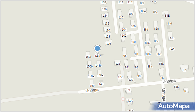 Kraków, Unruga Józefa, 148c, mapa Krakowa