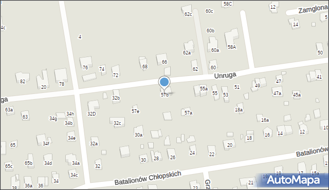 Kraków, Unruga Józefa, 57b, mapa Krakowa