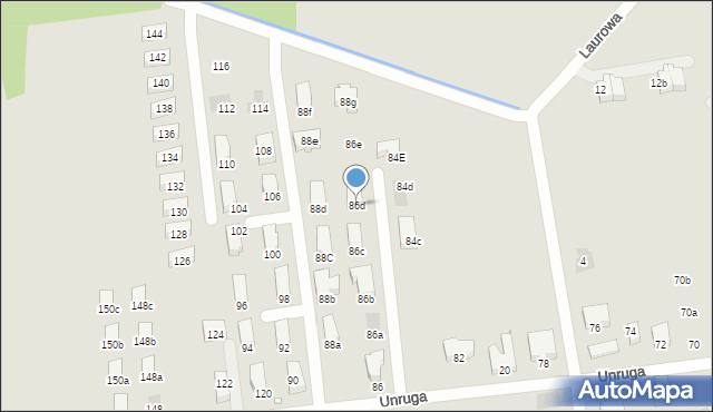 Kraków, Unruga Józefa, 86d, mapa Krakowa