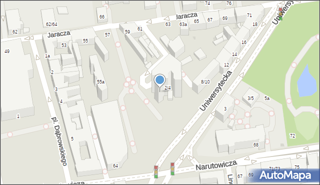 Łódź, Uniwersytecka, 4/6, mapa Łodzi