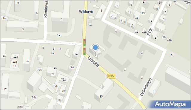 Lublin, Unicka, 2, mapa Lublina