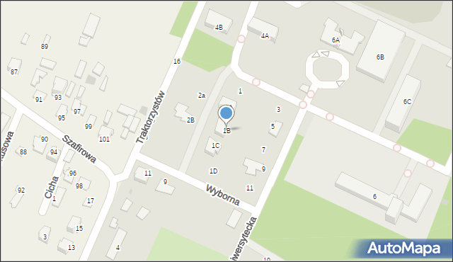 Radom, Uniwersytecka, 1B, mapa Radomia