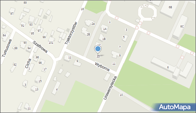 Radom, Uniwersytecka, 1D, mapa Radomia