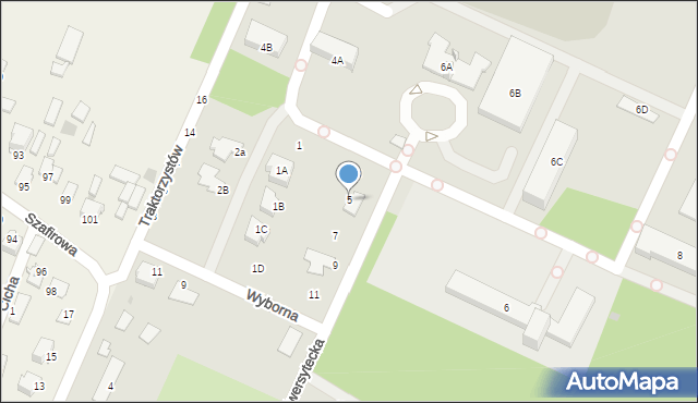 Radom, Uniwersytecka, 5, mapa Radomia