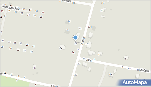 Rejowiec Fabryczny, Unicka, 7B, mapa Rejowiec Fabryczny