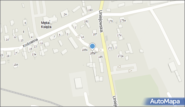 Sieradz, Uniejowska, 185a, mapa Sieradz