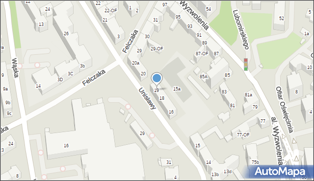 Szczecin, Unisławy, 19, mapa Szczecina