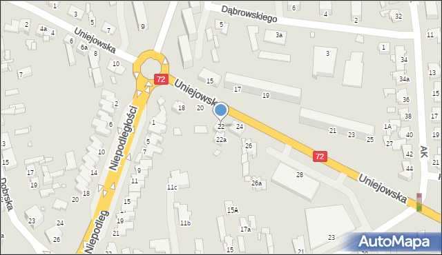 Turek, Uniejowska, 22, mapa Turka