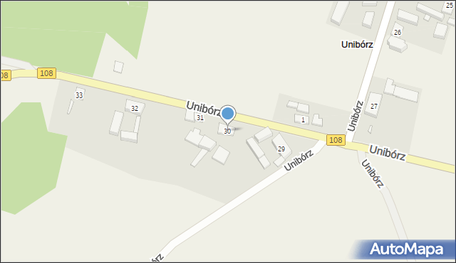 Unibórz, Unibórz, 30, mapa Unibórz