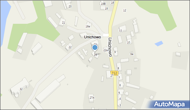 Unichowo, Unichowo, 25/2, mapa Unichowo