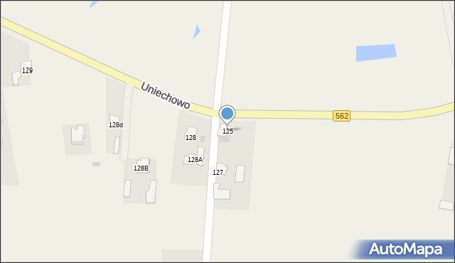 Uniechowo, Uniechowo, 125, mapa Uniechowo