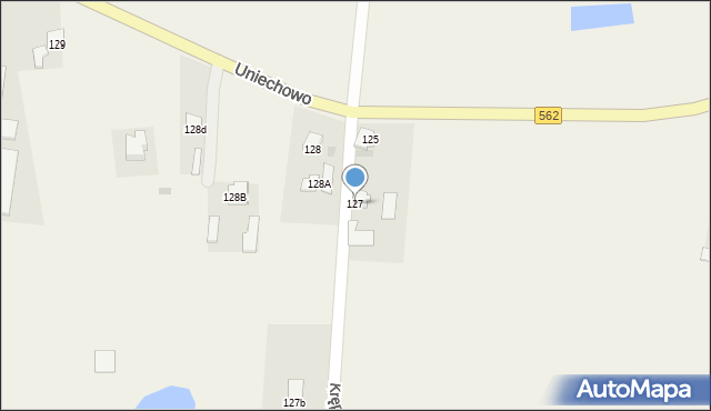 Uniechowo, Uniechowo, 127, mapa Uniechowo