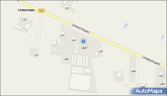 Uniechowo, Uniechowo, 129A, mapa Uniechowo