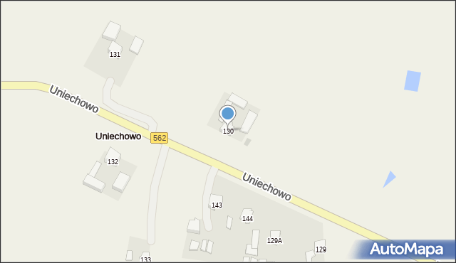 Uniechowo, Uniechowo, 130, mapa Uniechowo