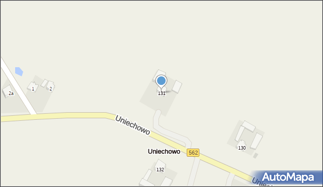 Uniechowo, Uniechowo, 131, mapa Uniechowo