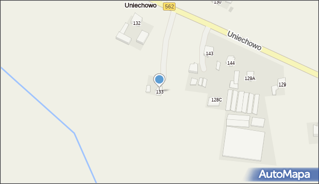 Uniechowo, Uniechowo, 133, mapa Uniechowo