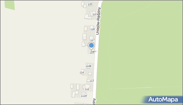 Uniejów-Rędziny, Uniejów-Rędziny, 115, mapa Uniejów-Rędziny