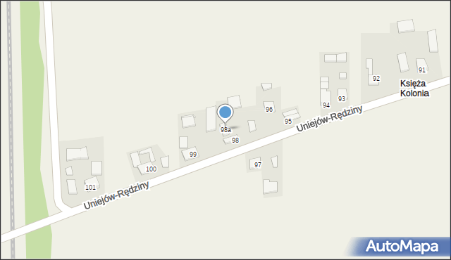 Uniejów-Rędziny, Uniejów-Rędziny, 98a, mapa Uniejów-Rędziny
