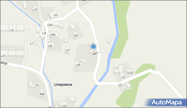 Uniejowice, Uniejowice, 108, mapa Uniejowice