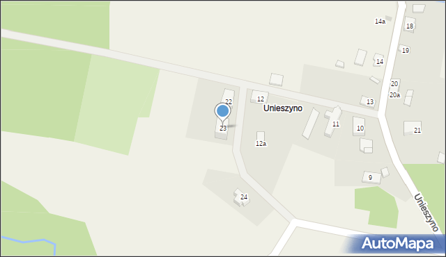 Unieszyno, Unieszyno, 23, mapa Unieszyno