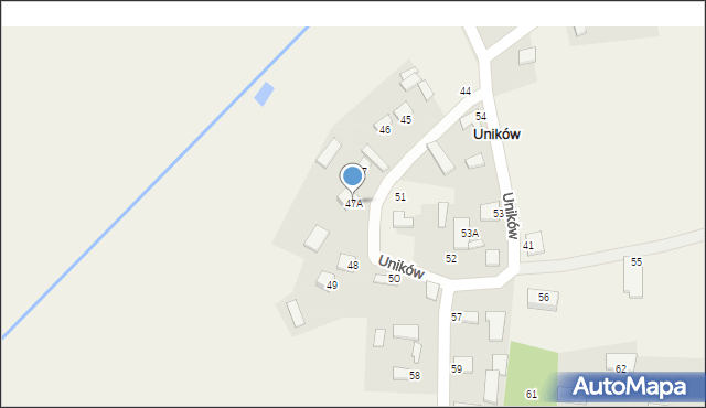 Uników, Uników, 47A, mapa Uników