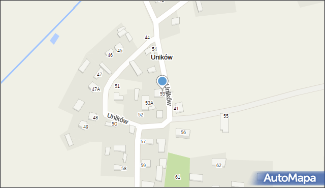 Uników, Uników, 53, mapa Uników