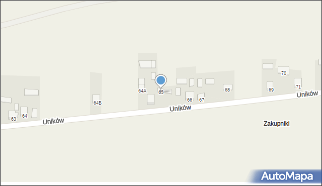 Uników, Uników, 65, mapa Uników