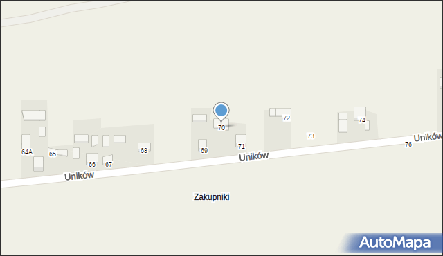 Uników, Uników, 70, mapa Uników